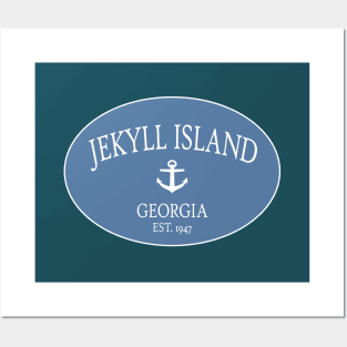 Jekyll Island Georgia Sea Islands Anchor Coastal Blue Posters and Art